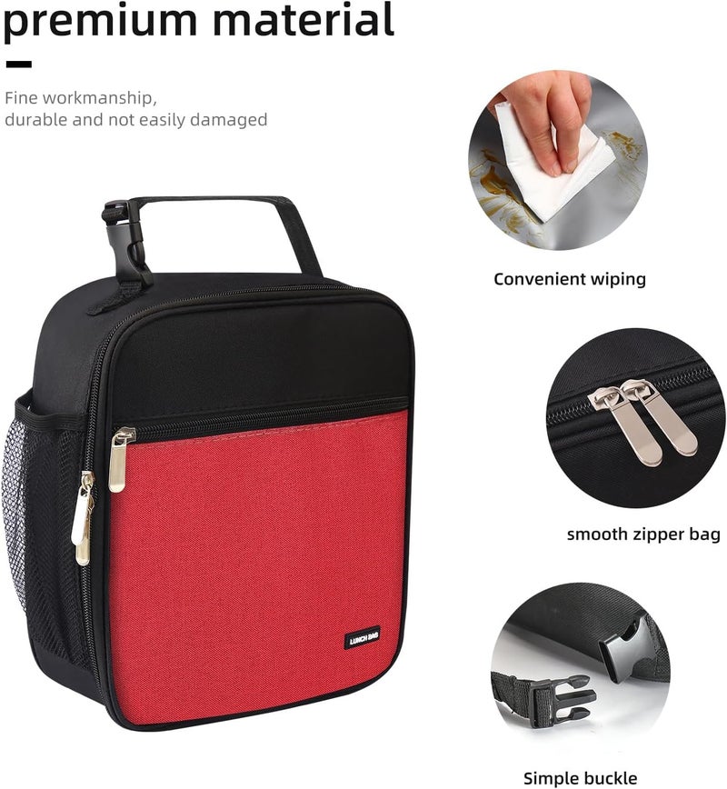 Lovoeo Lunch box Lunch bag for men women Insulated Lunchbox Lunch bags for Work Picnic Travel (Thicken hot red) - Image 5